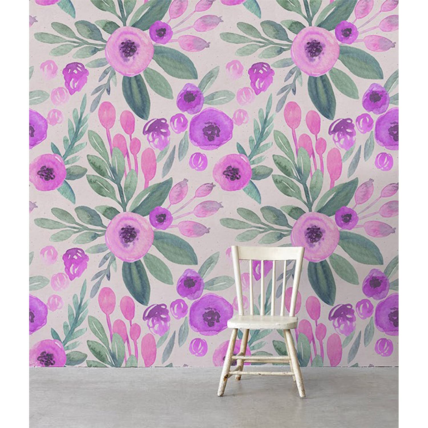 Stickers muraux fleurs violettes pour transformer le salon et la cuisine