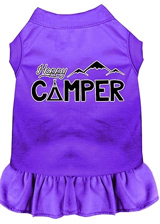 Mirage Pet Products 58-59 PRXXL Happy Camper Screen Print Dog Dress, XX-Large, Purple