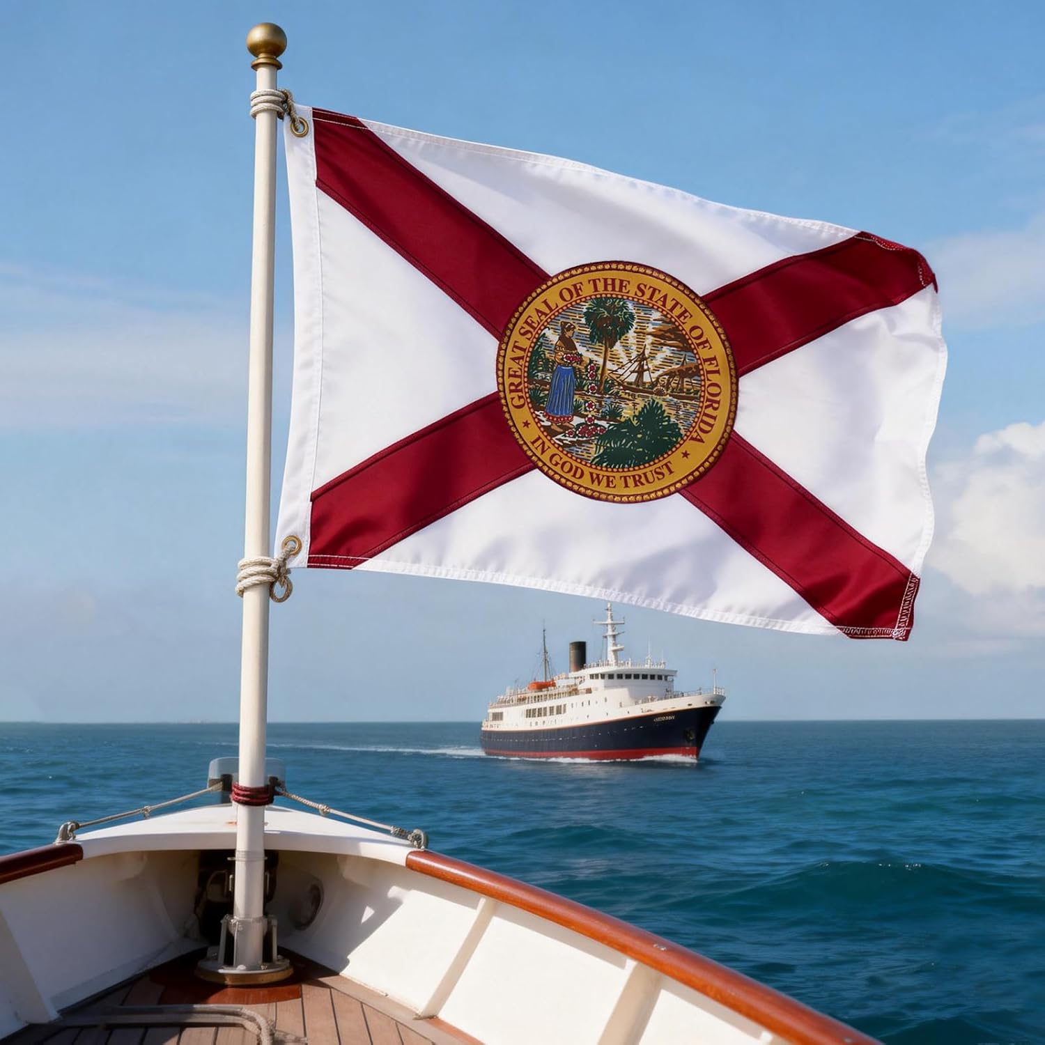 Bradford Florida Flag 12x18 Inch, Embroidered Florida State Flags for Boat Vivid Color Sunshine State Flags for state of florida for Bike Home Decoration with 2 Brass Grommets - Image 6