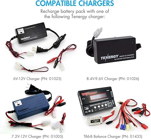 Miniatura 5 de Tenergy Cargador de batería RC y 9.6V NiMH 1600mAh batería recargable mariposa con mini conector Tamiya para AEGs