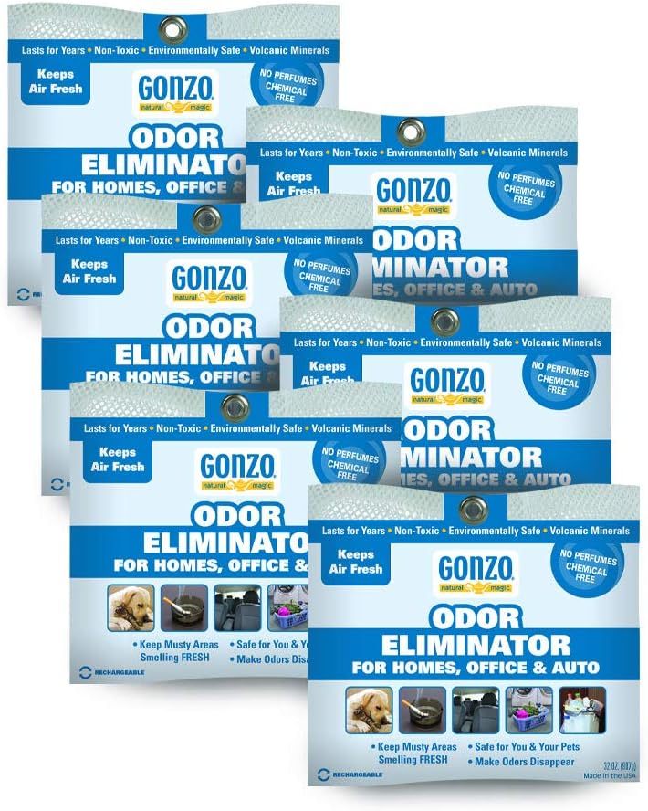 Gonzo Odor Eliminating Rocks for Homes, Includes 6 32oz bags