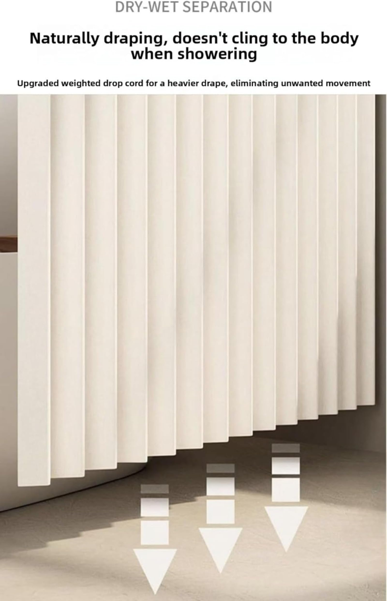 Cortina de ducha magnética plegable, poliéster impermeable, sin taladros, separación en húmedo y seco, 100-260 cm x 200 cm, plisados con memoria, ojales inoxidables, con imanes y ganchos (gris, 240 x