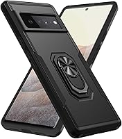 Vista 1 de Funda para Google Pixel 6 Pro con armadura atril anillo magnético resistente de grado militar a prueba de golpes para Pixel 6 Pro Phone Case (negro)