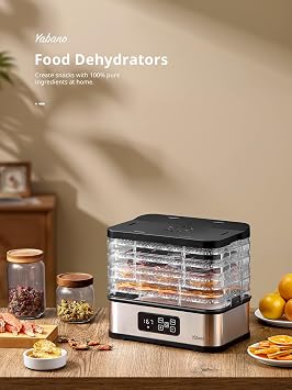 Yabano Food Dehydrator Machine 250W Electric Dryer with 5 Trays