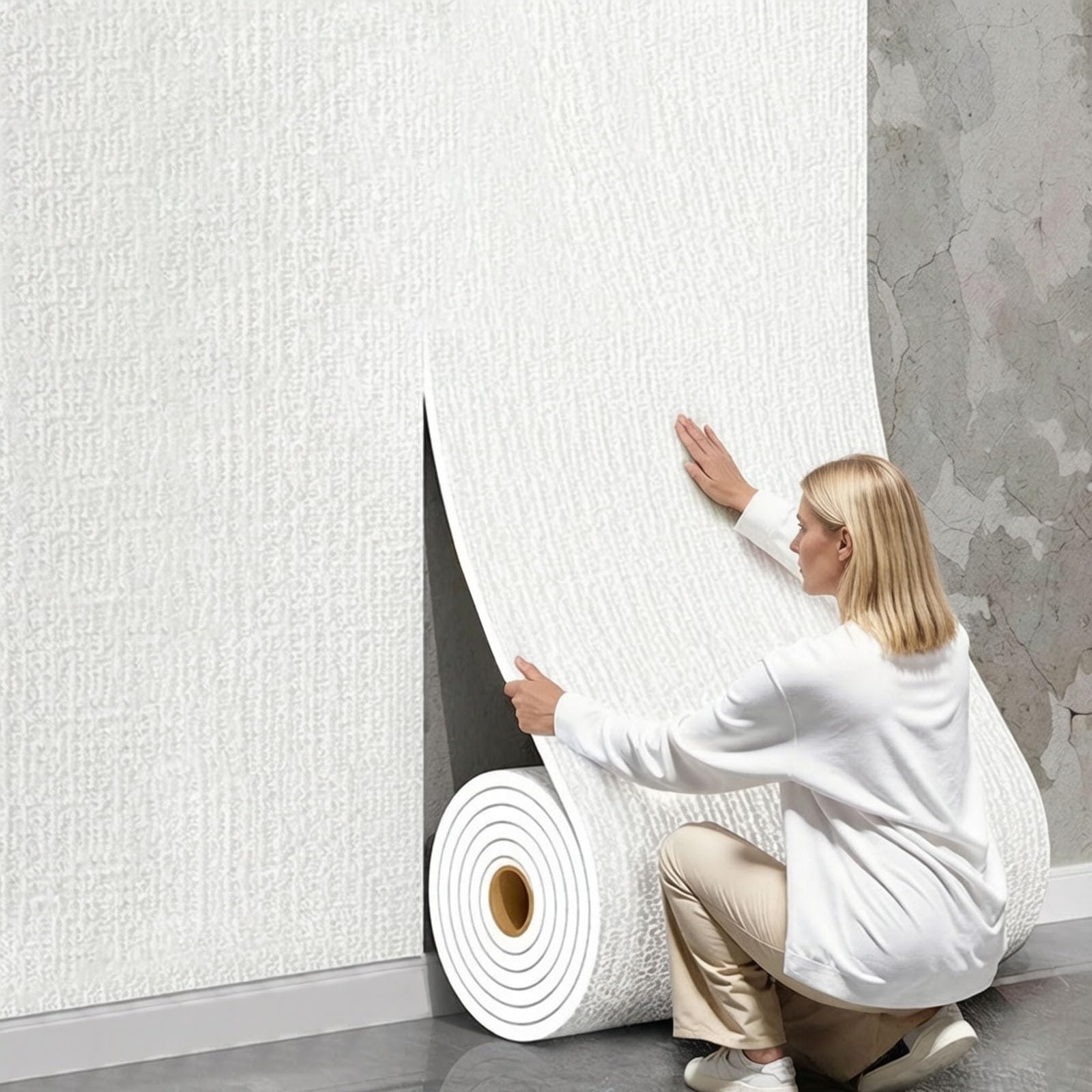 Papier peint isolant thermique 5mm covering isolation mural blanc 20m