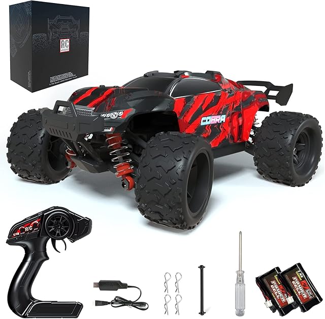 RC Drift Car remote control cars Offroad Car 4WD 50 km/h Off-Road Vehicle Toy and 2 Batteries, RC Monster Truck High Speed, 2.4 GHz Remote Control for Adults and Children -- 18304