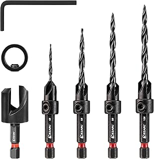 EZARC Countersink Drill Bit Set 7pcs, 4Pcs Ta...,