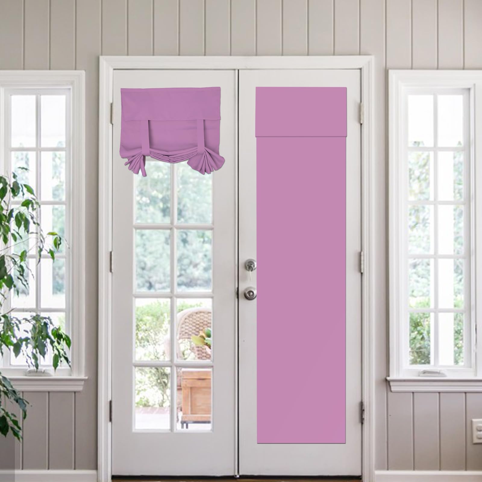 Door Window Curtains 2 Panels No Drill Stick On Blackout Privacy Blinds