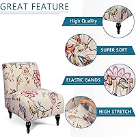 Vista 7 de Liykimt Funda de Silla de Acento Sin Brazos, Funda de Silla Deslizante de Tela Elástica de Spandex Extraíble para Sillas Sin Brazos, Protector