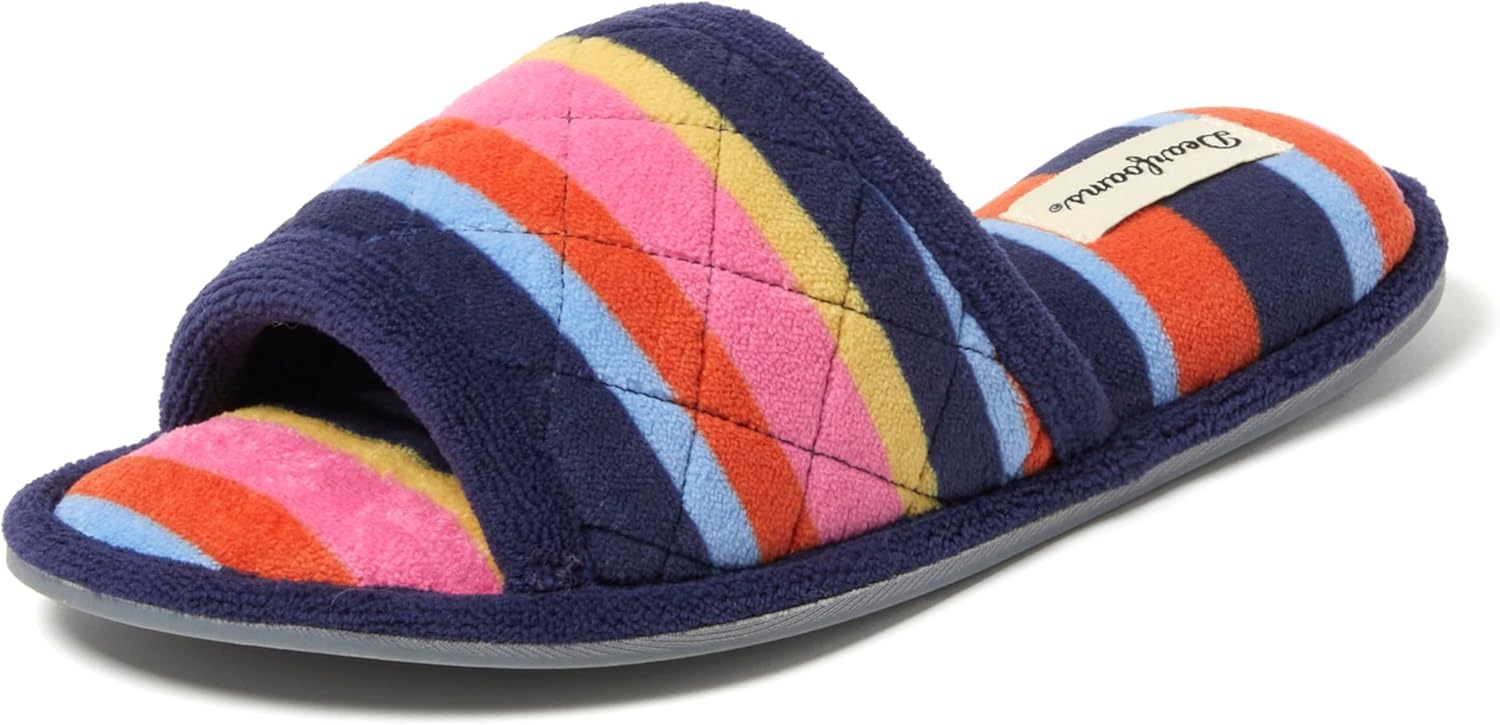 Dearfoams womens Beatrice Side Gore SlideSlipper