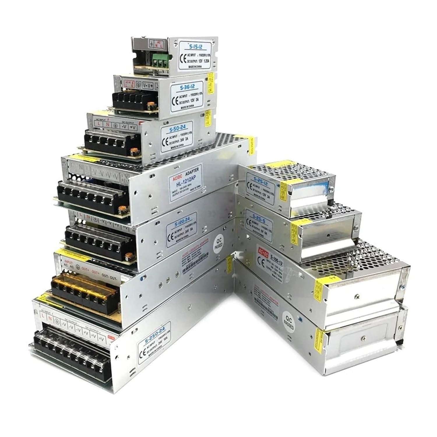 1PCS LED Light Strip Transformer 220V to 12V DC 5V 12V 24V 3A 5A 10A 15A 20A 5 12 24 V Volt LED Light Strip Power Adapter(24V 1A 24W)