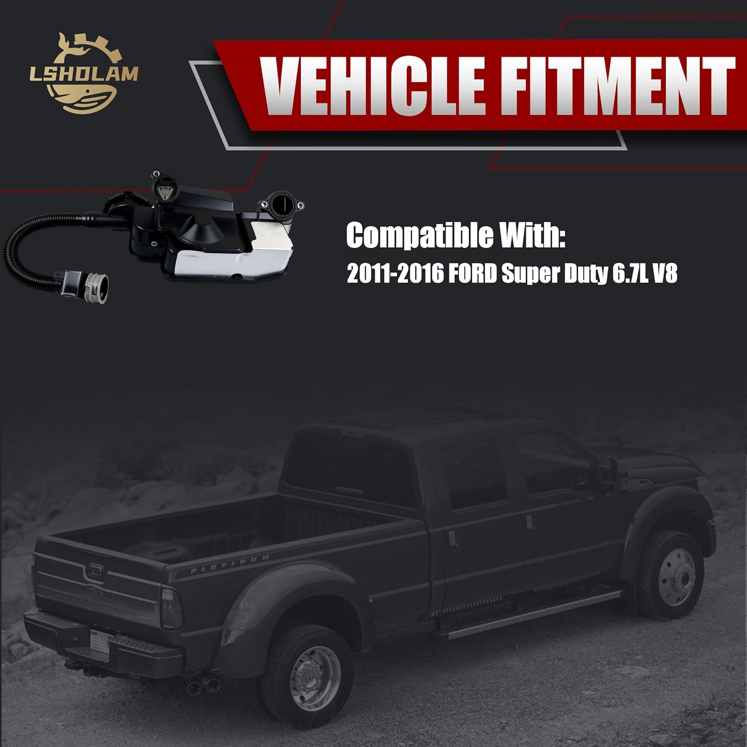 [LSHDLAM] DC3Z6A785 Oil Separator Assembly Compatible with 2011-2016 Ford F250 F350 F450 F550 Super Duty 6.7L V8 Powerstroke Diesel PCV CCV Vent Valve Engine Crankcase Replace BC3Z6A785C