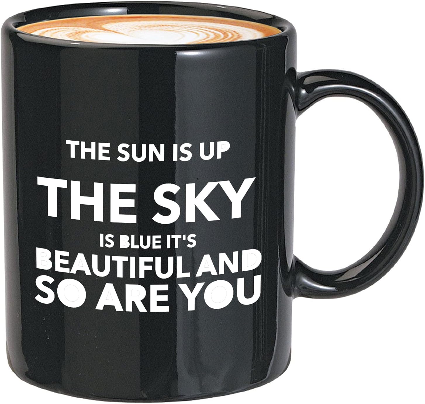 Bubble Hugs Musician Coffee Mug 11oz Black - The Sun Is Up The Sky Is Blue - Lyric Music Legend