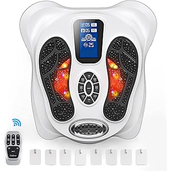 Creliver Foot Stimulator (FSA HSA Eligible) with EMS TENS for Pain Relief and Circulation, Electric Feet Legs Massagers Machine for Neuropathy and Plantar Fasciitis, Nerve Muscle Stimulator with Pads