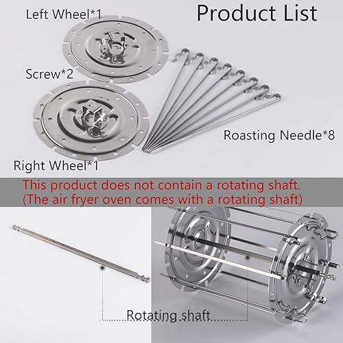 Miniatura 2 de Kispog Brochetas de asador para tostador, brochetas de repuesto de acero inoxidable, para horno freidora de aire, compatible con Instant Vortex Pro