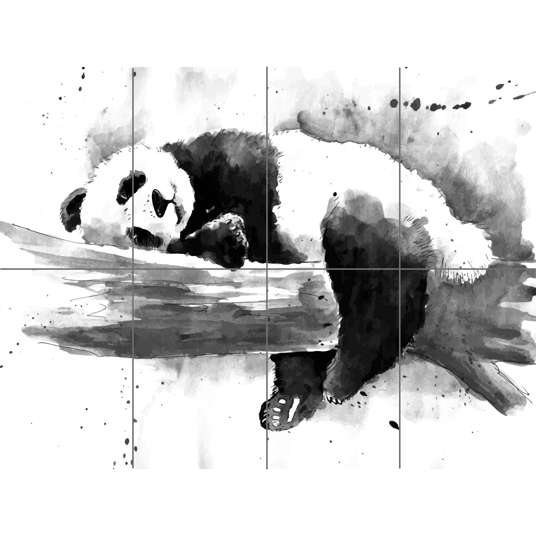 Artery8 Panda Sleeping Watercolour XL Giant Panel Poster (8 Sections)