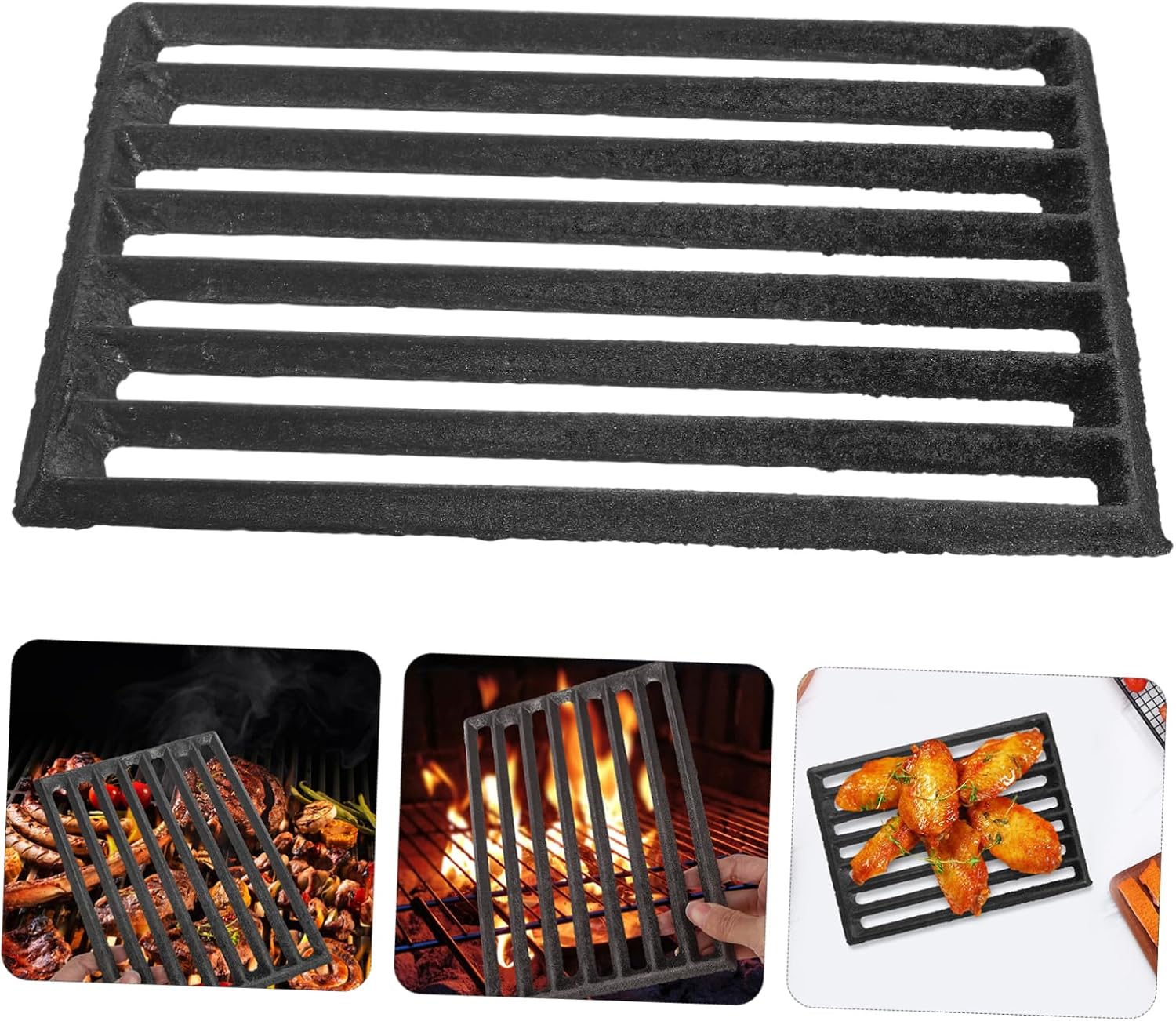 CHILDWEET Fire Grate for Fireplace Metal Stove Grate for Burning Coals and Logs Thickened Design Efficient Ash Management for Home and Outdoor Use