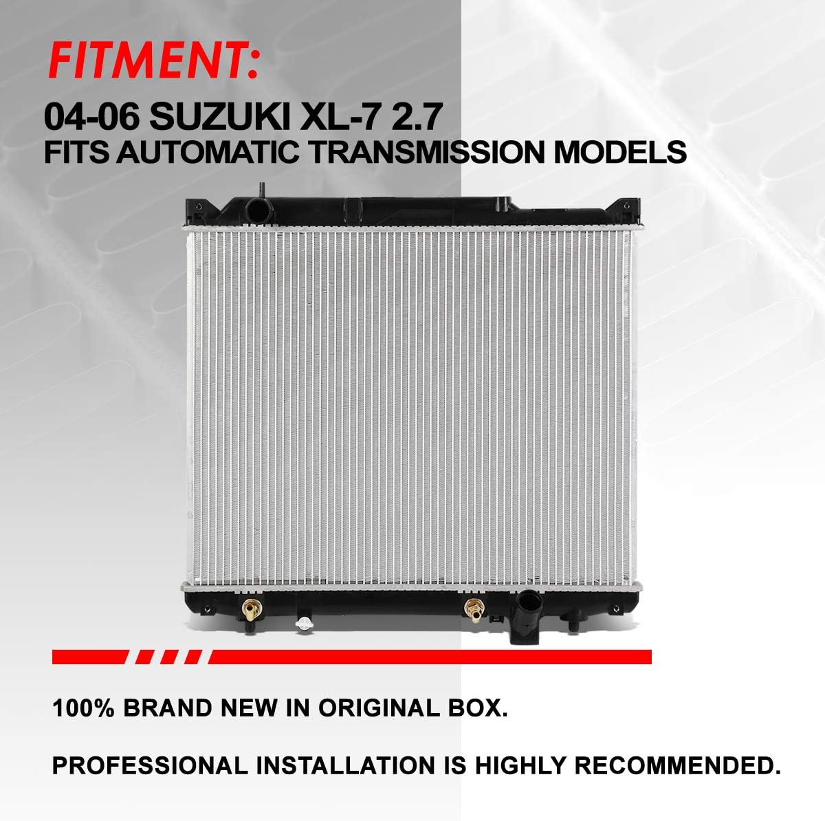 Auto Dynasty Radiator Compatible with 2004-2006 Suzuki XL-7 2.7L AT, DPI 2933 Factory Style 1-Row Cooling Radiator, Aluminum Core