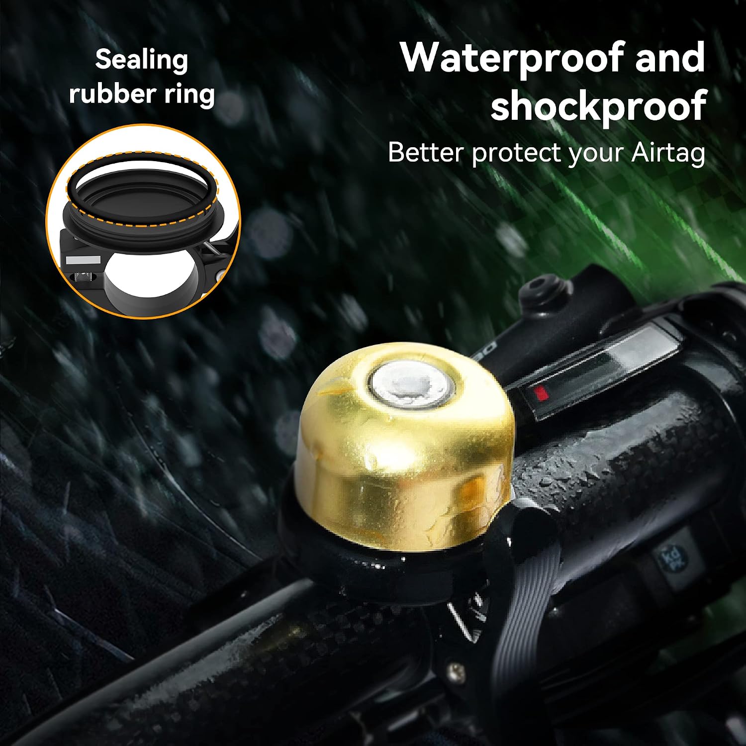 classic bike bell for apple airtag airtag holder hidden in the bell waterproof aluminum holder airtag bike mount fits 0 82 to 0 9 inch bicycle han