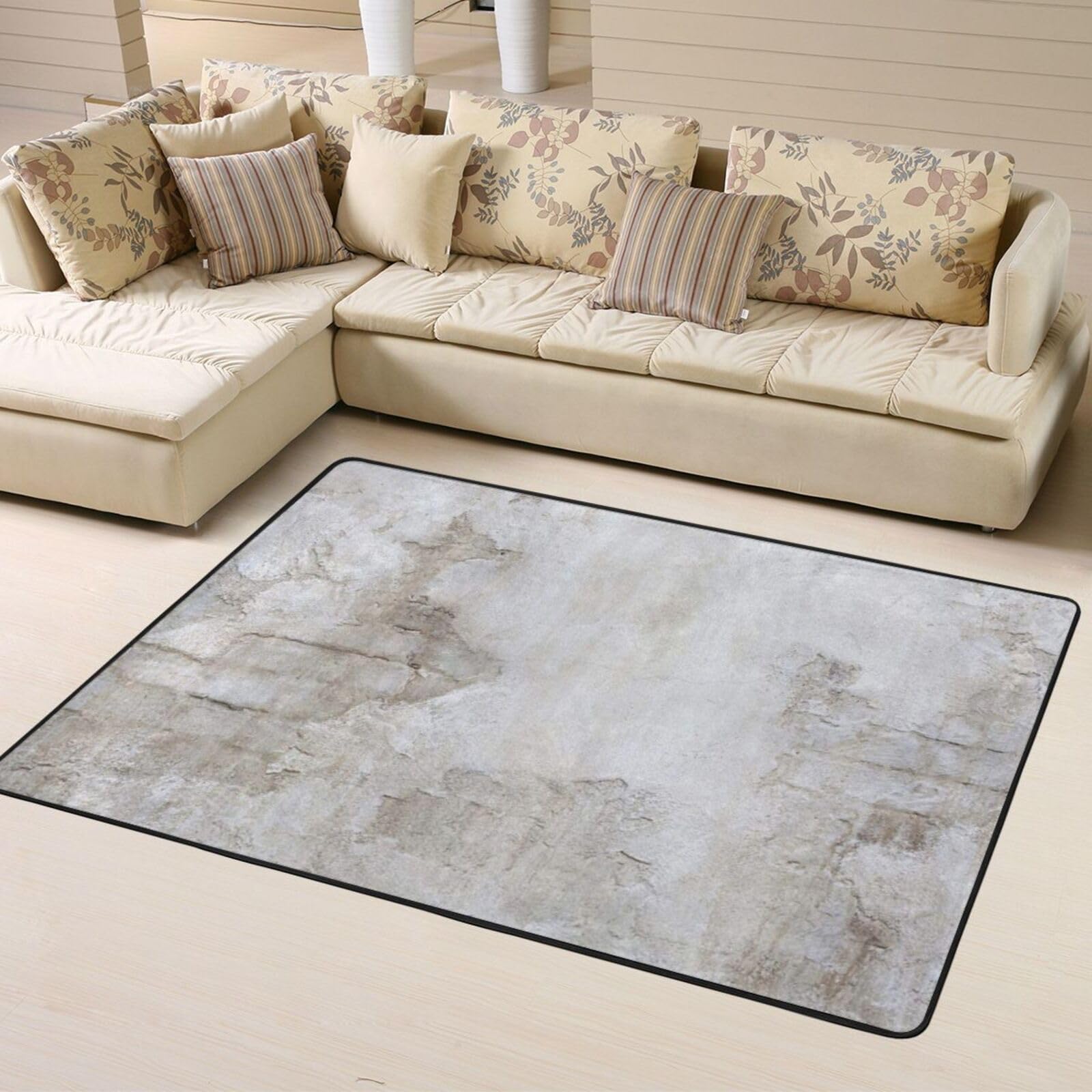 Tapis de salon antidérapant imprimé rock pour sécuriser et isoler les sols de nuit