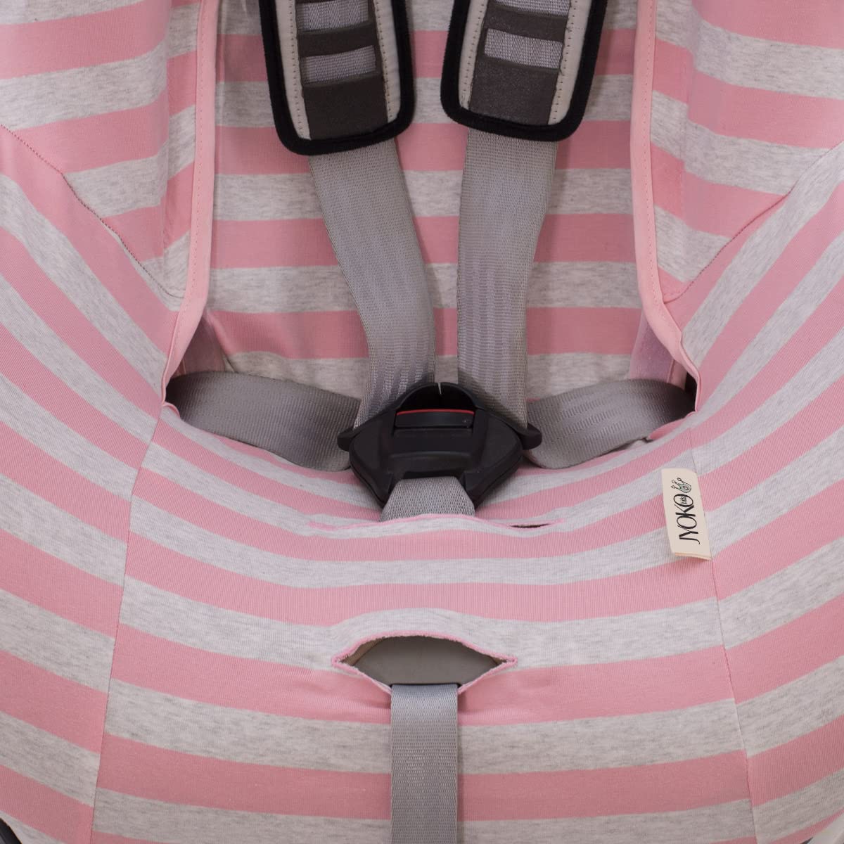 JYOKO KIDS Bezug für Auto-Kindersitz ohne Kopfteil, Hergestellt aus extra weicher Baumwolle (Pink Island)