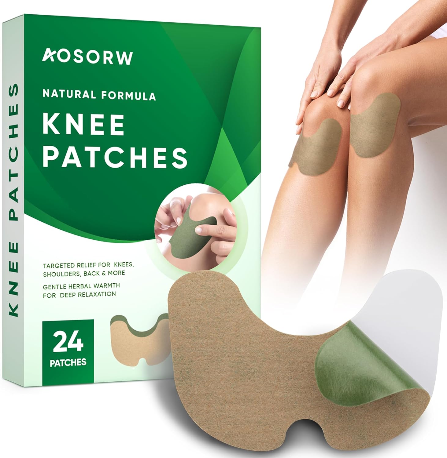 Knee Relief Heat Patches: 24 Count Natural Herbal Wormwood Patches for Arthritis & Bone-on-Bone Support – Long-Lasting Relief for Muscle and Joint Discomfort Knee Relief Heat Patches: 24 Count Natural Herbal Wormwood Patches for Arthritis & Bone-on-Bone Support – Long-Lasting Relief for Muscle and Joint Discomfort