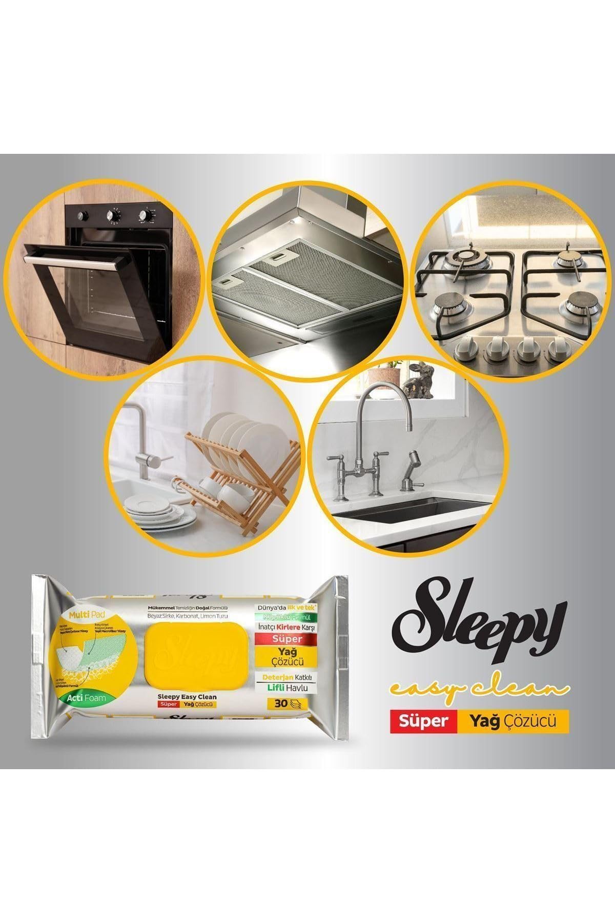 Sleepy Easy Clean Süper Yağ Çözücü&Kireç Sökücü Havlu Karma Paket 12X30 (360 Yaprak)