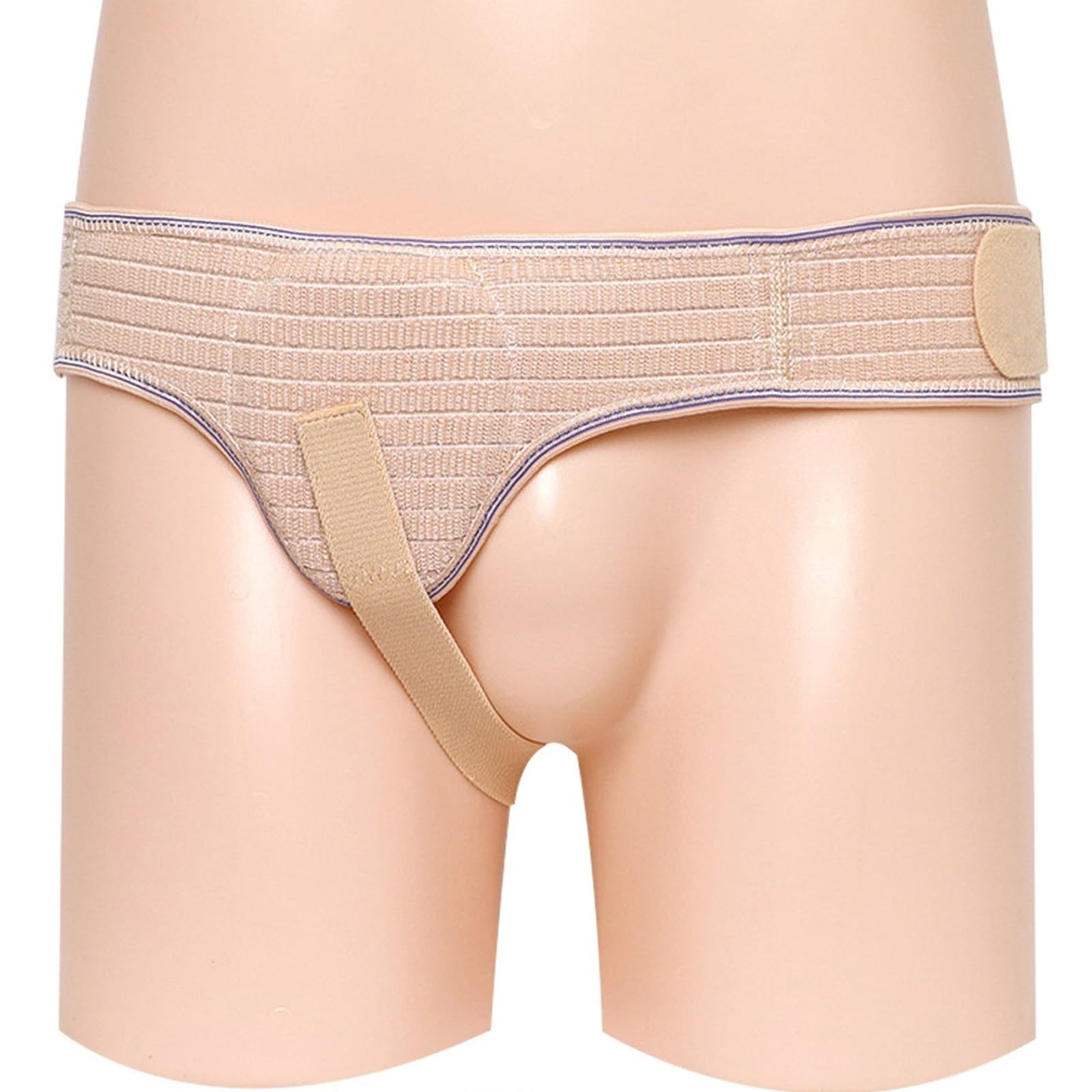 Leistenbruch-Stützgürtel für Männer, Verstellbarer Leistenbruchgürtel mit 2 Herausnehmbaren Kompressionspolstern für die Linke oder Rechte Seite Geeignet(Beige,X-Large)