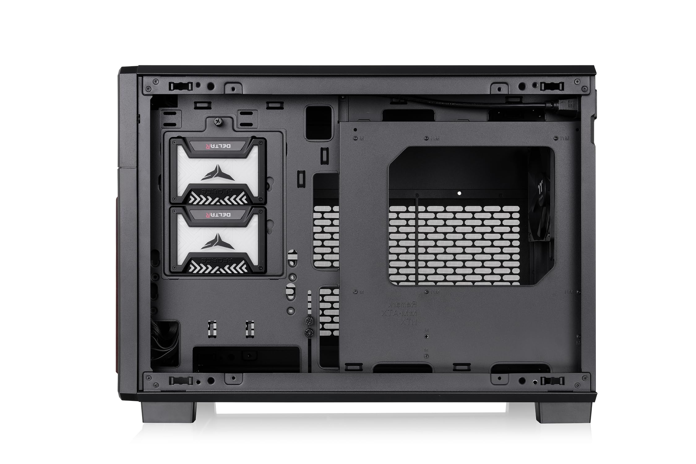 Thermaltake TR200 WS | Micro telaio | Micro‑ATX/Mini‑ITX | Supporto AIO da 360 mm | 7 × 120 mm | Drive Bay da 5,25" | USB‑C | nero