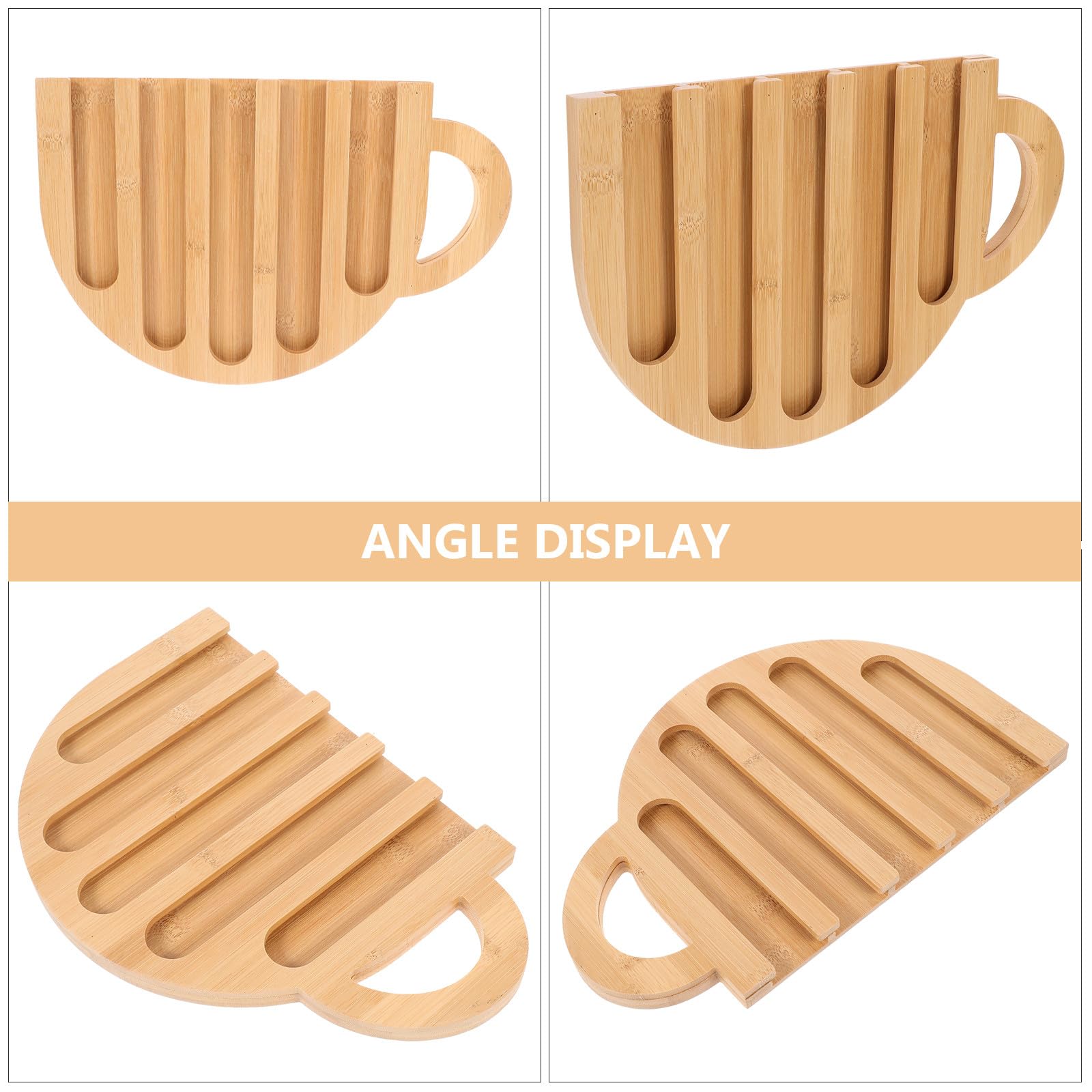Sewroro Organizador Vertical para Cápsulas de Café Diseño Creativo en Forma de Taza, Soporte de Madera Resistente Beige para Estación de Café en Casa