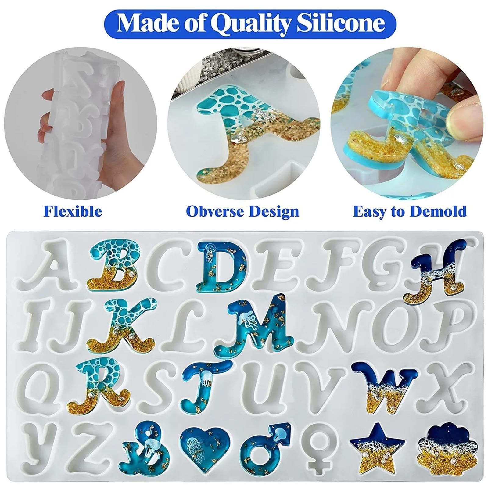 Silikon Buchstaben Form Alphabet-Harzformen-Set aus Silikon
