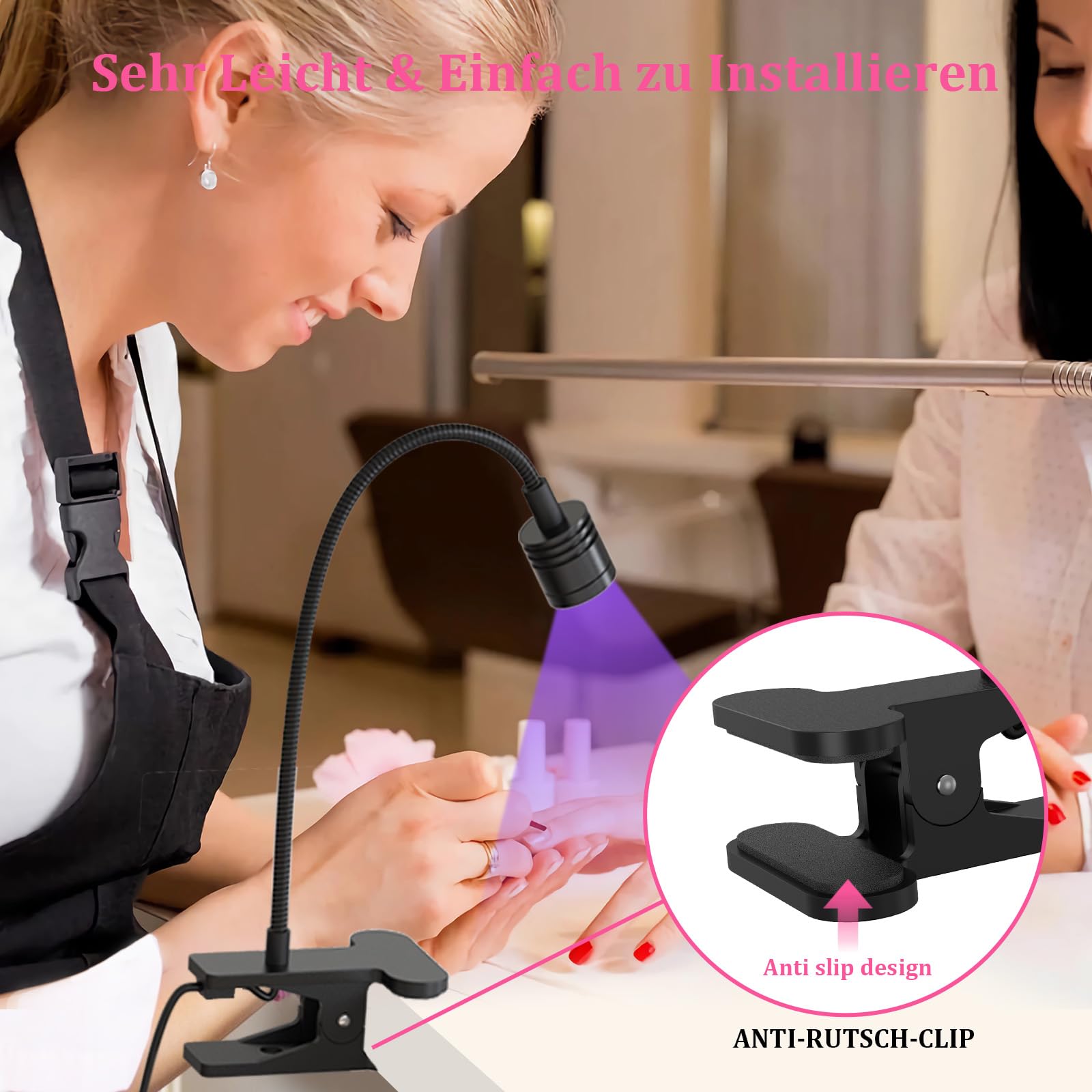 Lampe UV Professionnelle à Col de Cygne 5W, Séchage Gel/Semi-Permanent, Design Métal Réglable 360°, Alimentation USB pour Nail Art & Extensions