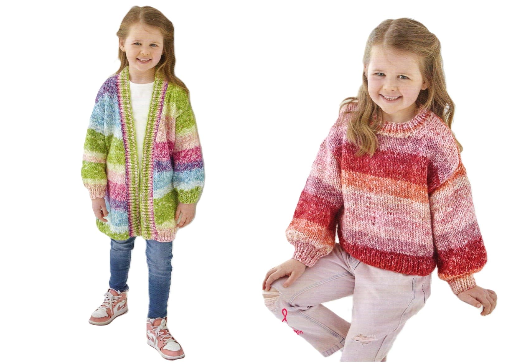 King Cole Chunky Knitting Pattern - 6198 Childs Cardigan & Sweater (2 Designs)