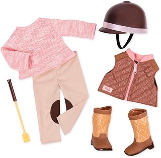 Our Generation BD30326Z 44748 Riding Puppenkleidung, Reiter Outfit, Deluxe Stiefel, Helm, Gerte, Hose, Pullover und Weste,...
