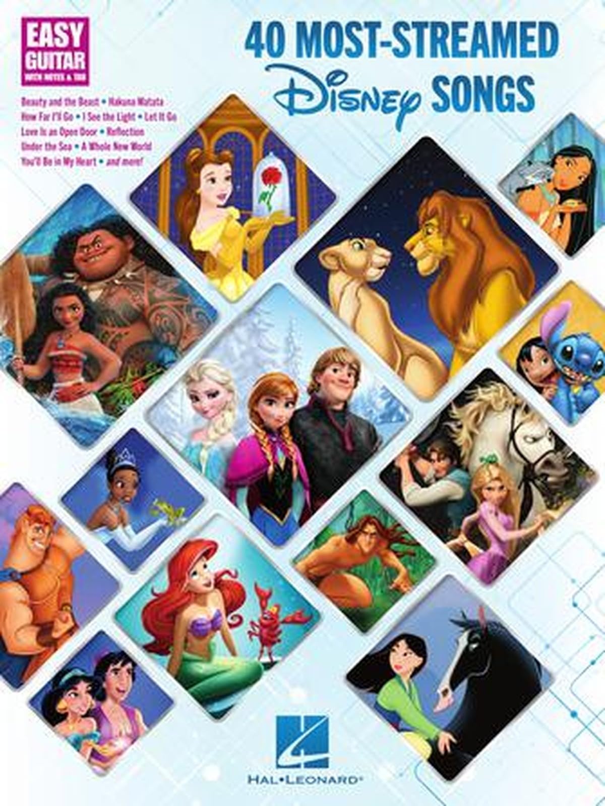 40 Most-Streamed Disney Songs. Easy Guitar with Notes and Tab