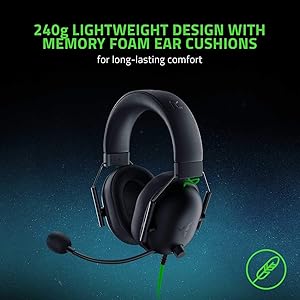 Razer BlackShark V2 X Gaming Headset: 7.1 Surround Sound - 50mm Drivers - Memory Foam Cushion - For PC, PS4, PS5, Switch - 3.5mm Audio Jack - Black