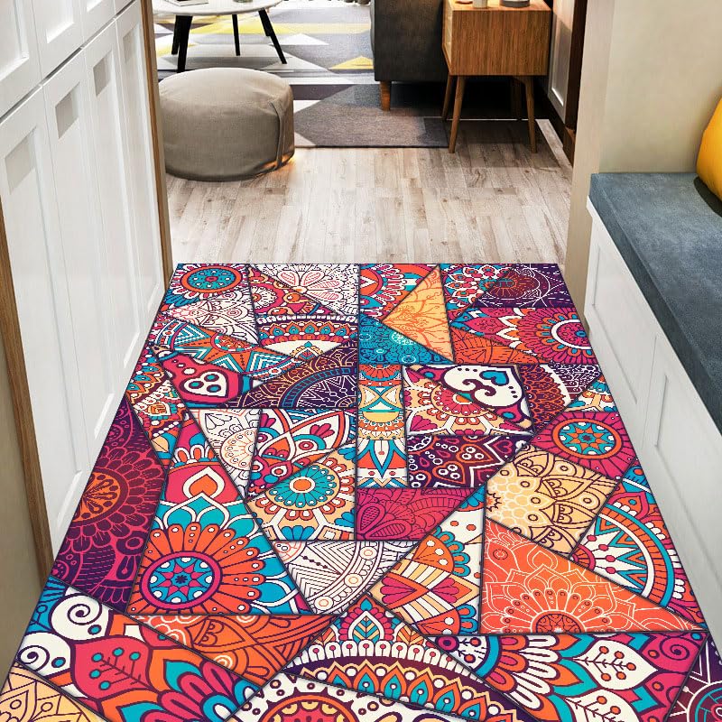 Tapis de chevet 60 x 120 cm pour réchauffer les sols froids avec un style vintage coloré