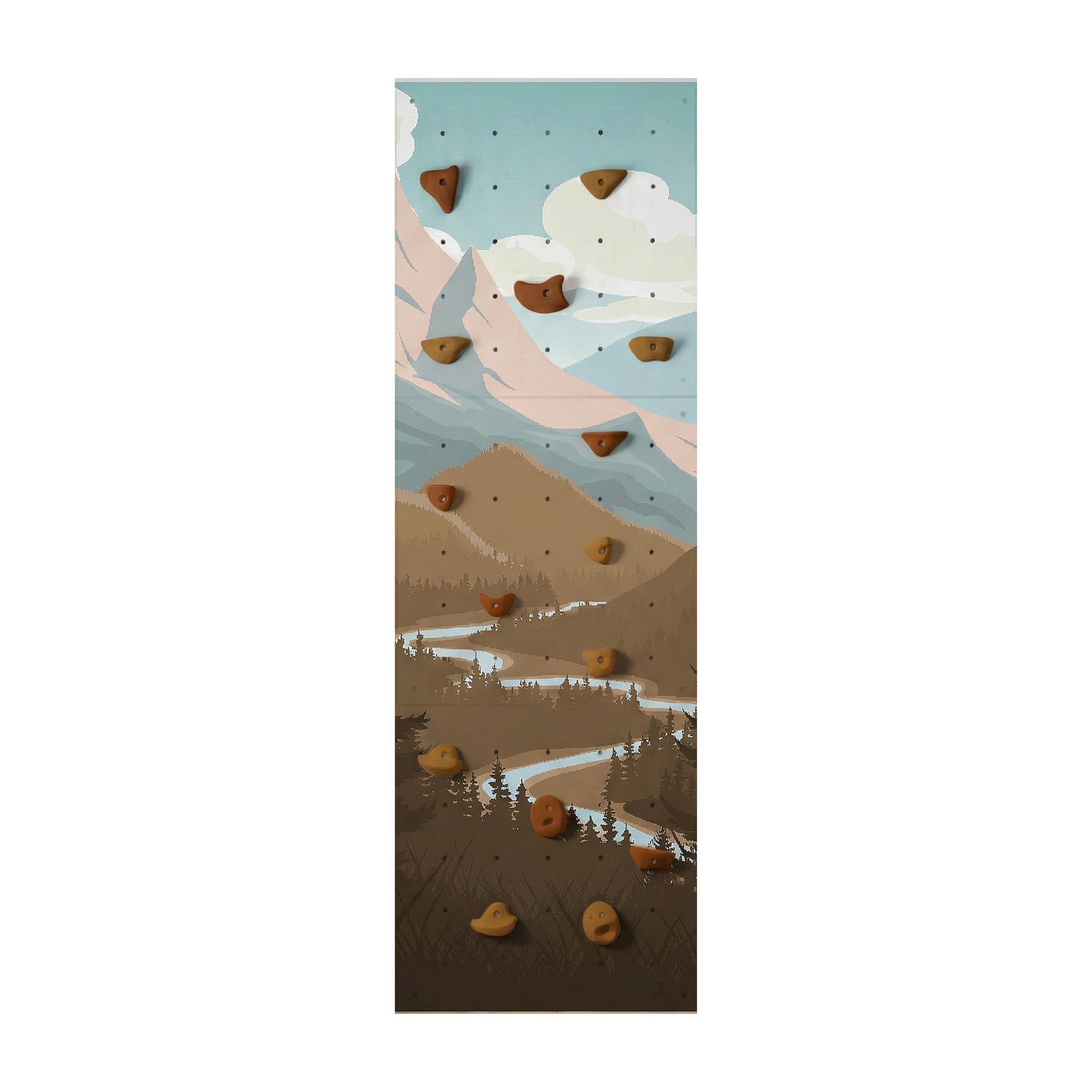 Parete da Arrampicata per Bambini - Gioco da Interno - con 15 Prese da Arrampicata, 3 Pannelli Murali in Compensato di Betulla - Dimensioni 225x75cm - Sentiero di Montagna