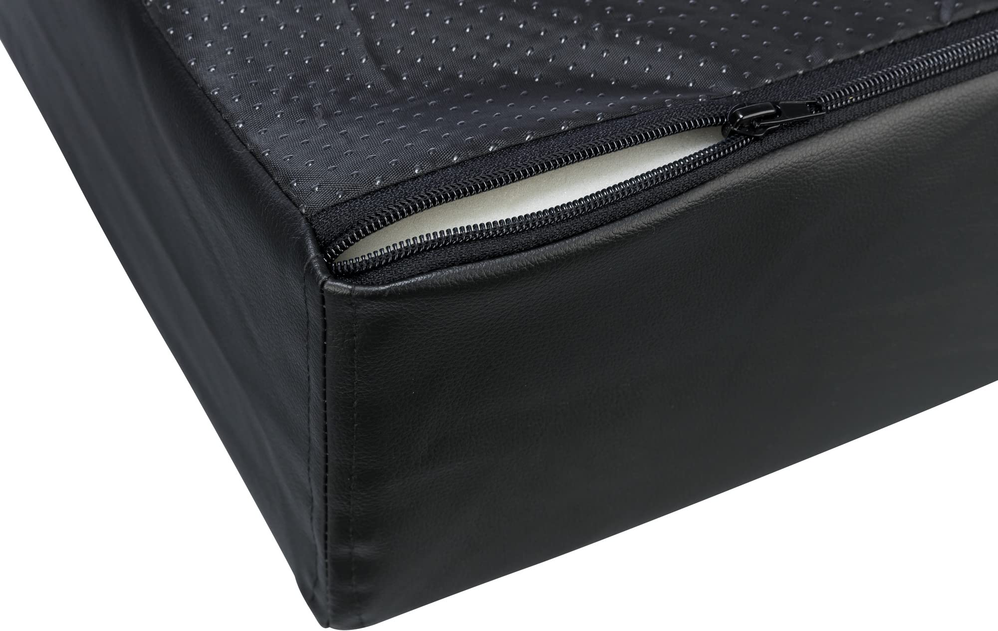 TRIXIE orthopädisches Hundebett Vital Remo 70 × 60 cm in schwarz - Hundebett aus Kunstleder mit Memory Schaum - Hundekorb für mittelgroße Hunde - gelenkschonend und entlastend - 38299