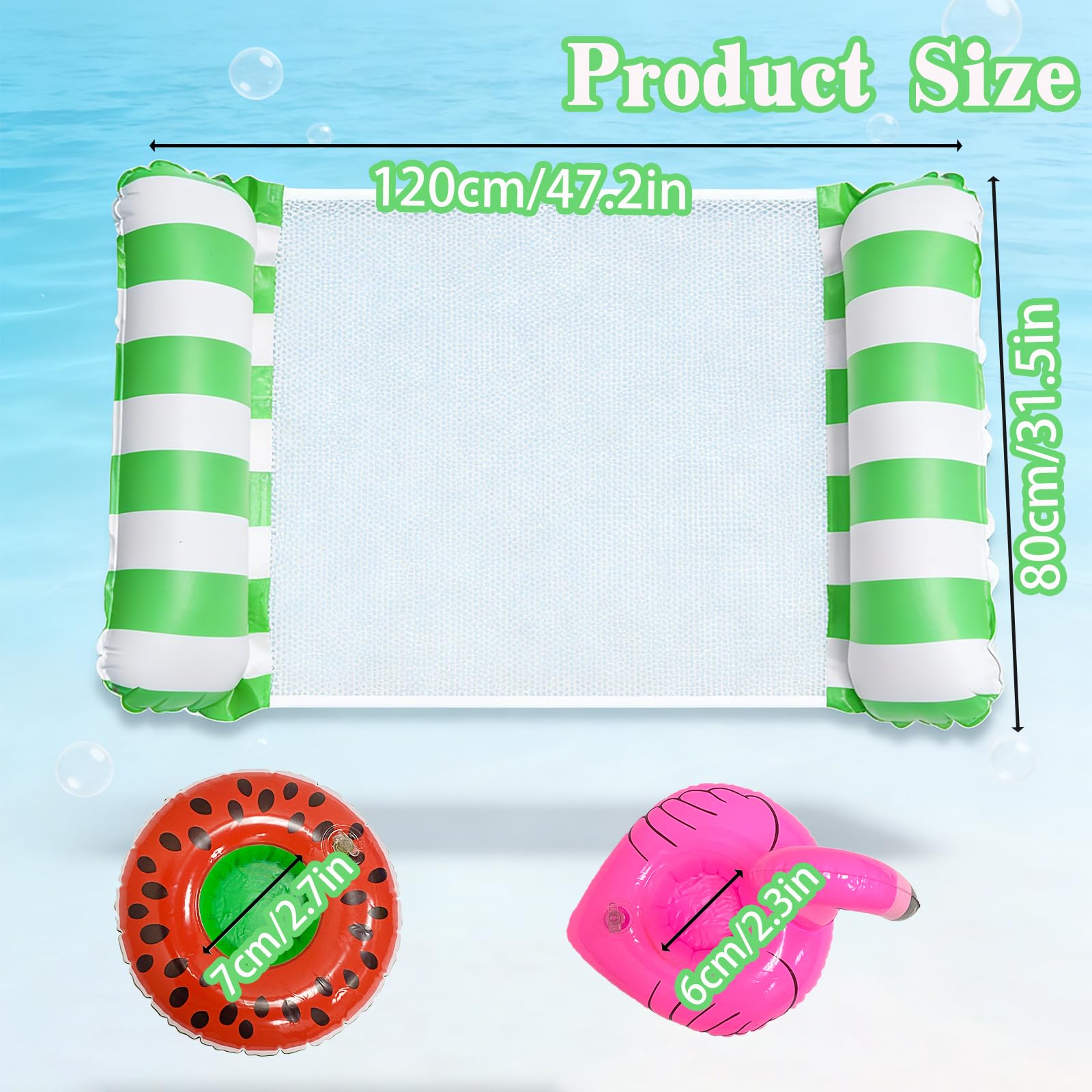 2 Pack Pool Inflatables for Adults Inflatable Pool Floats with 2 Inflatable Drink Holders - Image 2