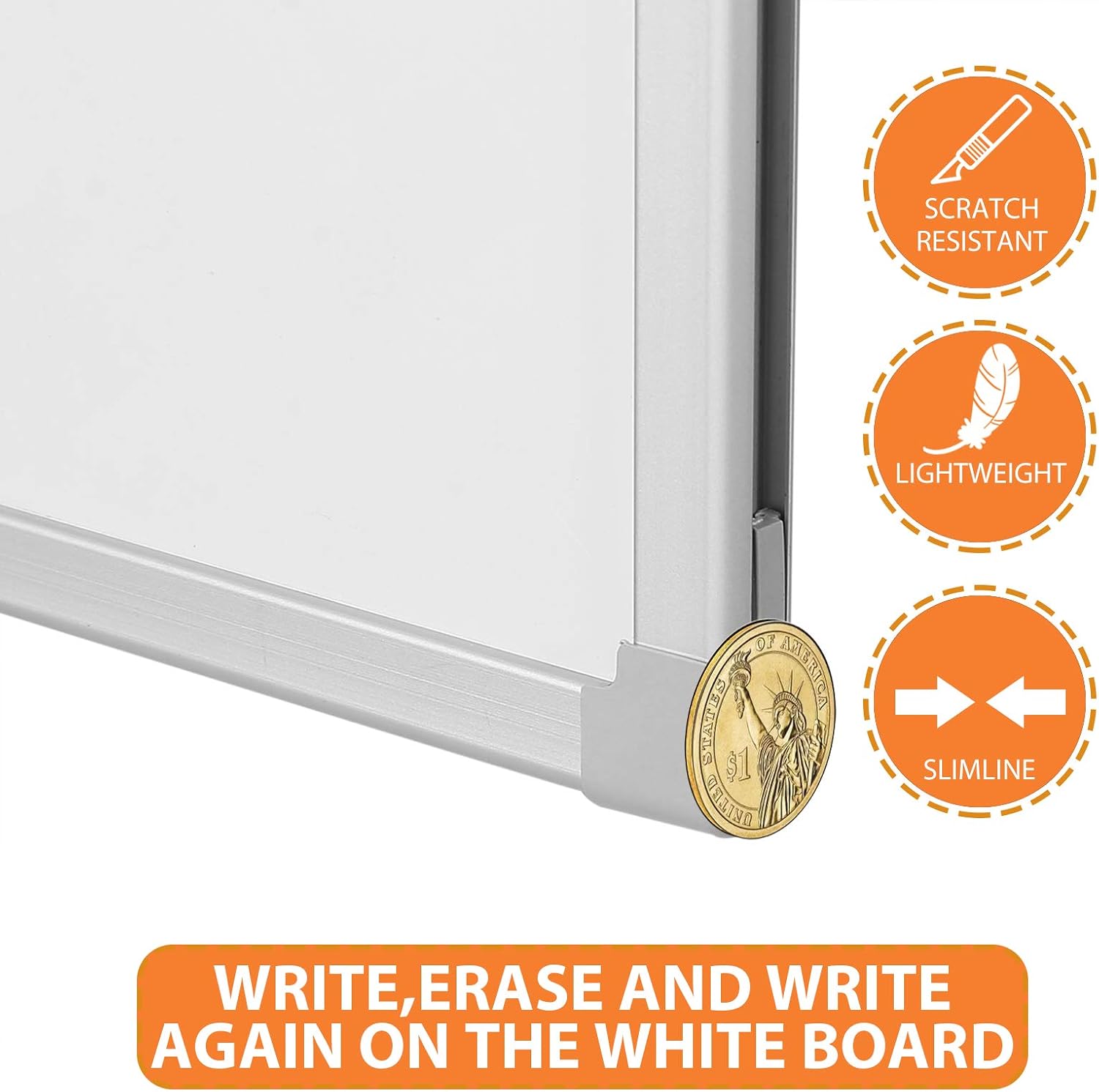 Mobile Whiteboard with Stand, 48x 36 Inch Double Sized Writing Dry Erase Board, Magnetic Large White Board (36x48 inch)