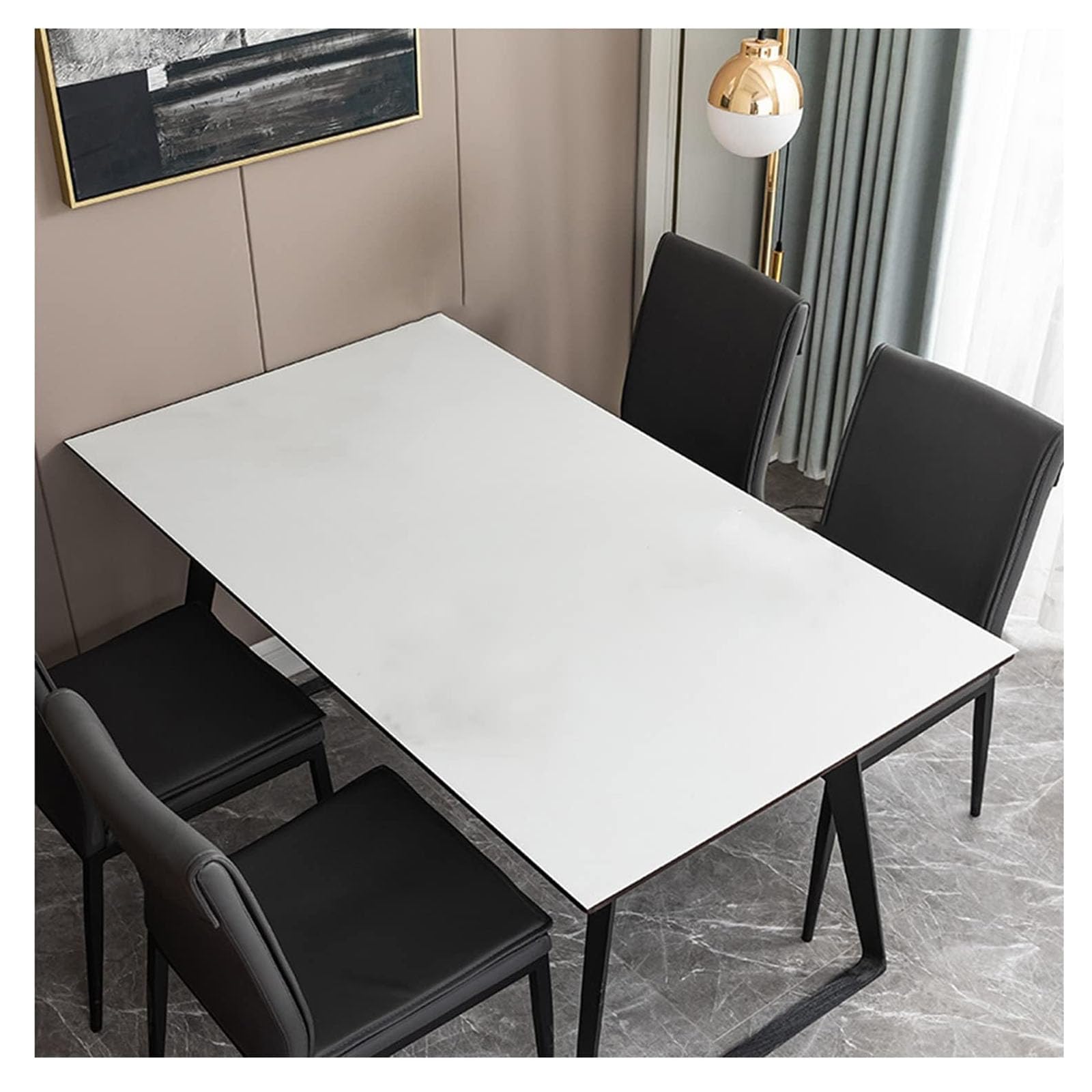 Toile cirée de table pour salon et jardin nappe blanche en cuir PU chaleureuse