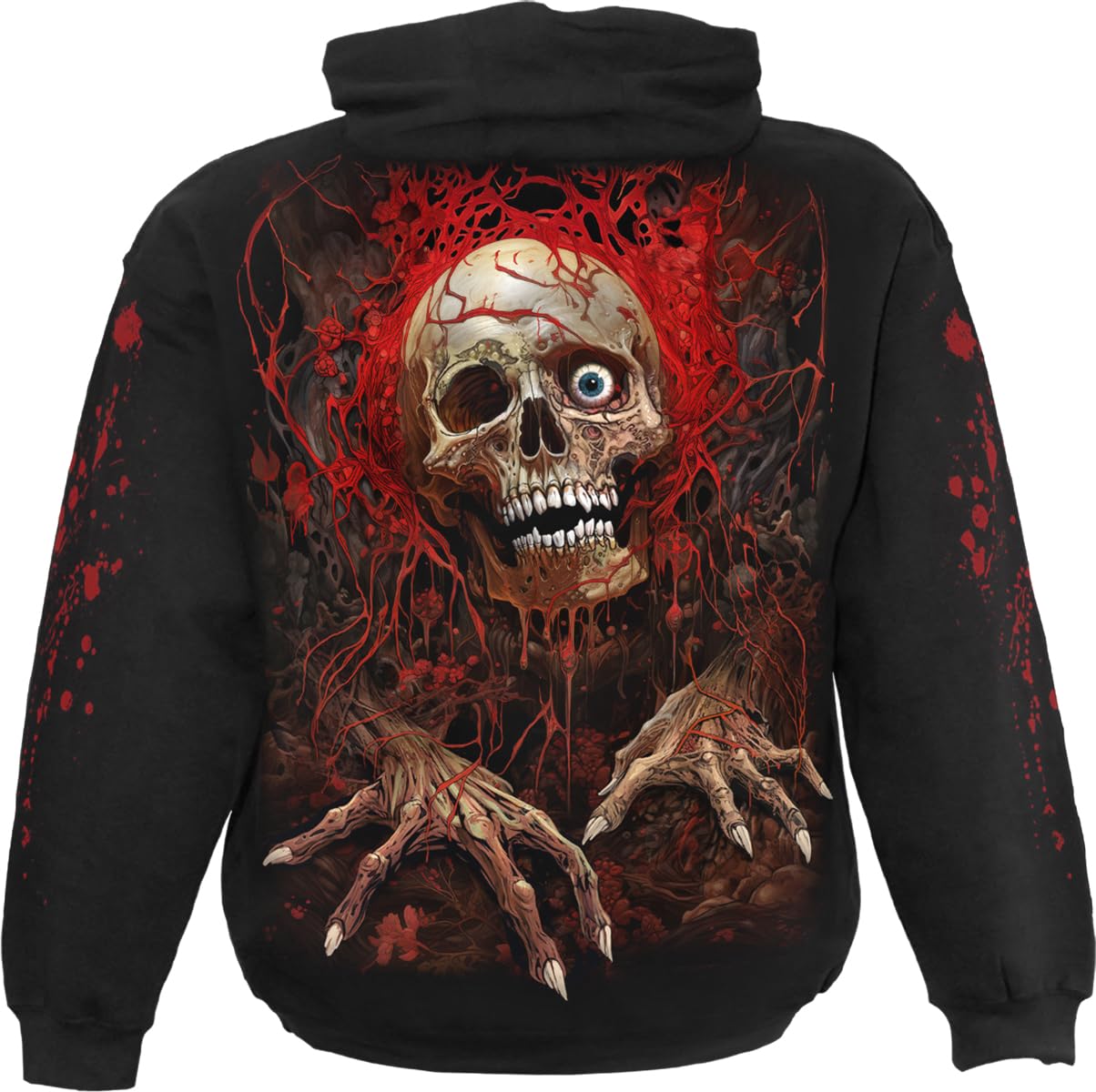 Spiral Creeping Curse - Hoodie Uomo Felpa con Cappuccio Nero 100% Cotone Regular