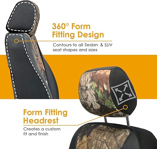 Miniatura 3 de LPI Truck Mossy Oak - Fundas de asiento de automóvil resistentes para asientos delanteros se adapta a sedanes y SUV, incluye bolsillos de