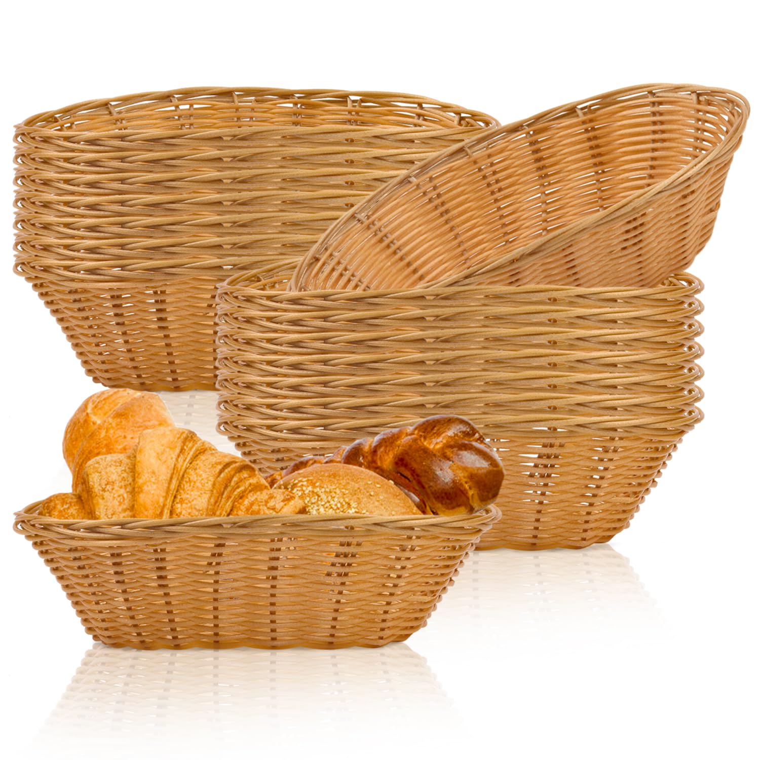 Plastic Oval Basket,16 Pack Small Fruit Bread Basket Food Storage Basket Bin Food Storage Basket & Fruit Basket Small Food Storage Baskets & Empty Gift Basket for Food Serving, Display, Vegetables,