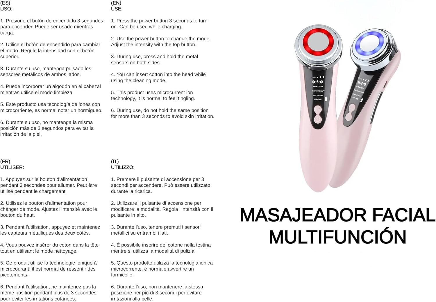 KORAL - Masajeador Facial Antiarrugas con Neceser y Microcorrientes Facial para el Cuidado de tú Piel - Rejuvenece tu Piel con Microcorriente EMS - Alta Frecuencia Facial