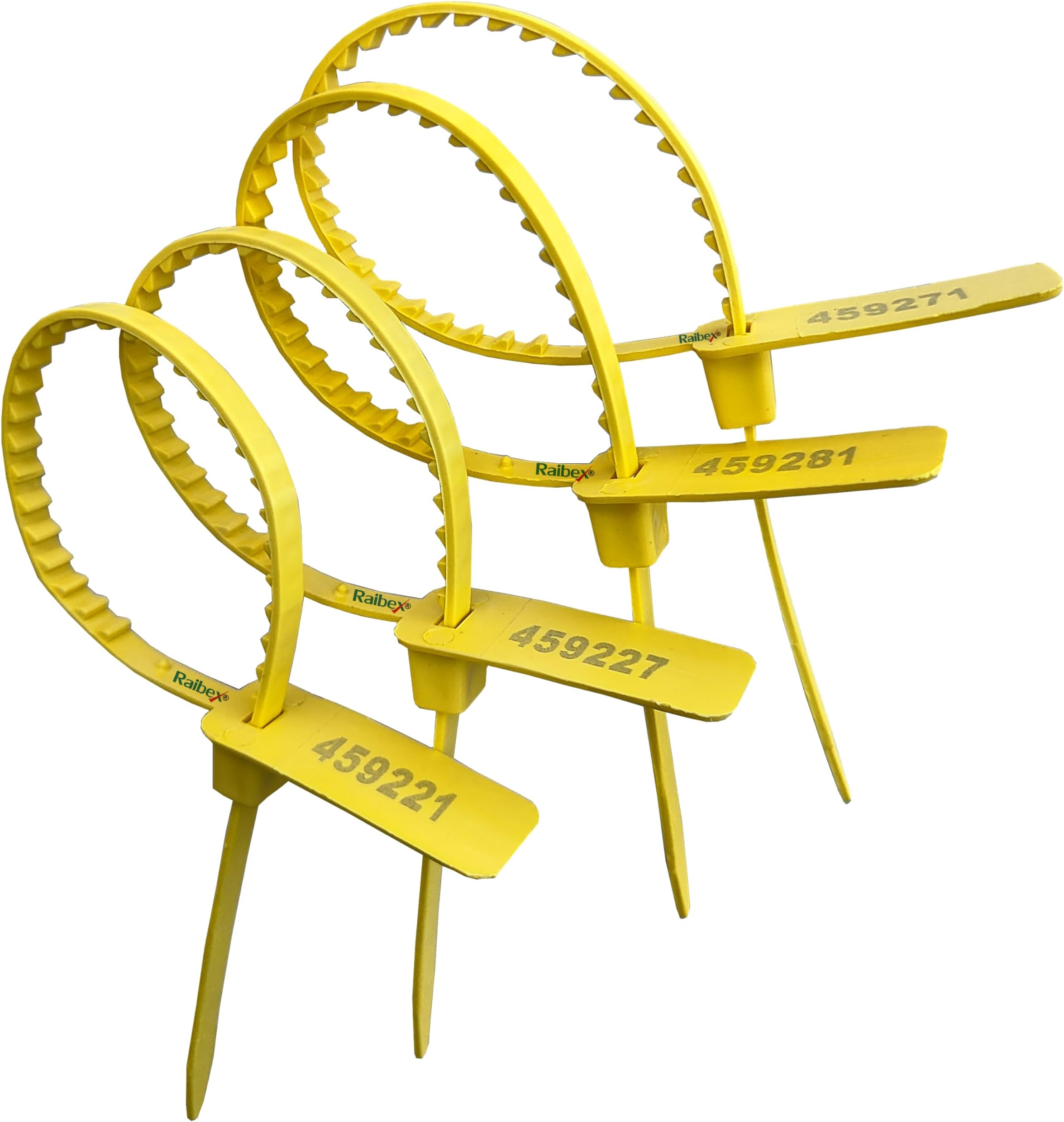 RAIBEX® Container Seal Tag Plastic Security Seals One Time Lock OTL Small Size Plastic Grip Seal Pull Tight 100 PCS (Yellow)