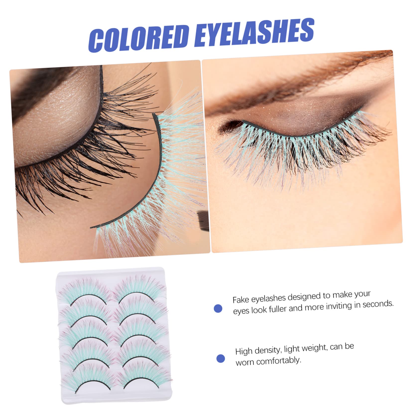 Healeved 25 Paia ciglia finte colorate ciglia cosplay ia finte naturali D ia da bambola lunghe ia 3d ia trucco ia con Imitazione