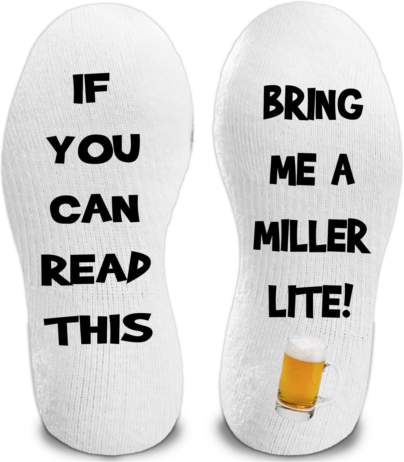 If You Can Read This Bring Me a Miller Light Novelty Funky Crew Socks Men Women Christmas Gifts Slipper Socks