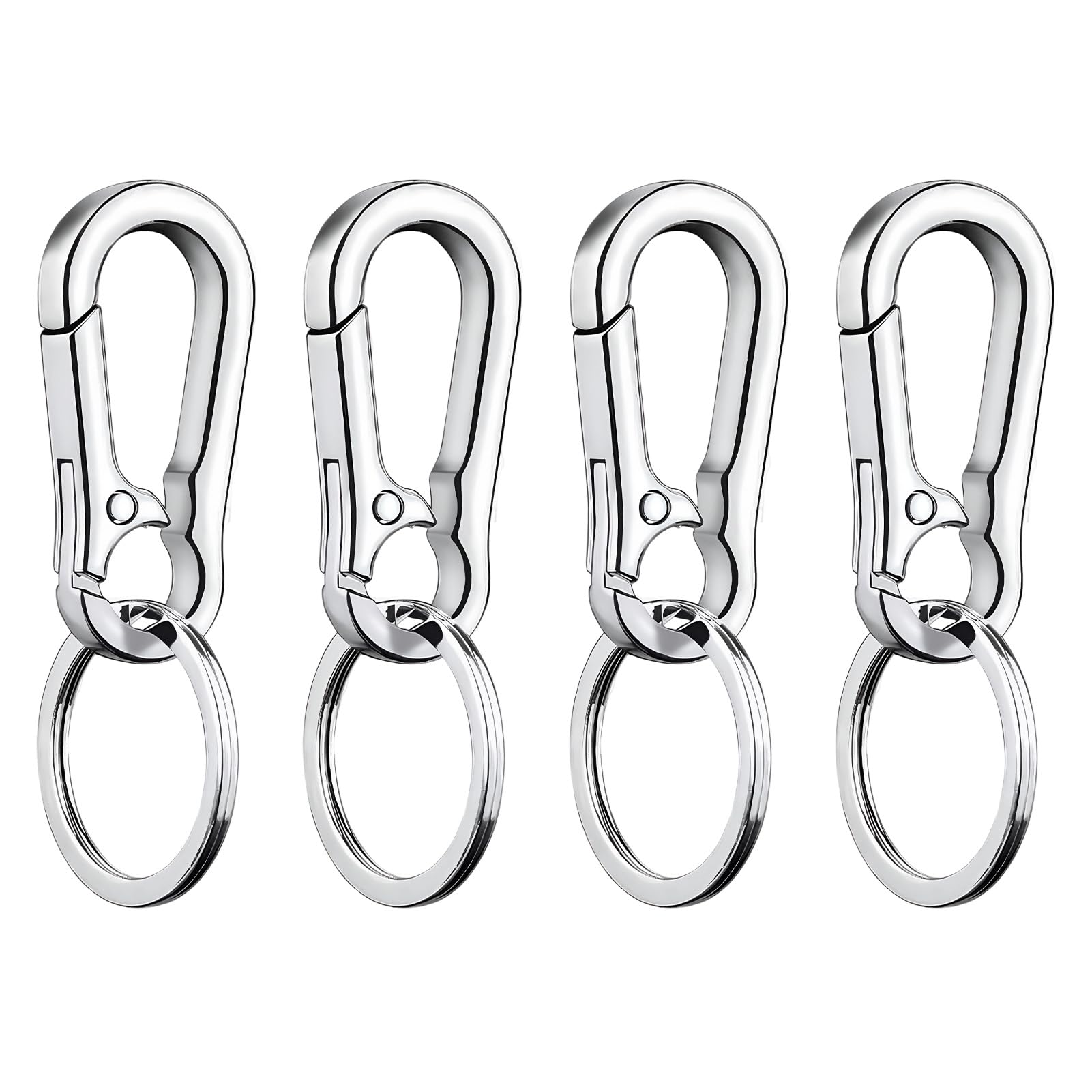 4PCS Metal Keyring Carabiner Durable Carabiner Keyring With Key Ring Hoop And Metal Clips, Practical Key Chain For Men For Keys, Bags, Crafts And Everyday Use